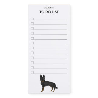 Bi-Black German Shepherd Cartoon Dog To-Do List Magnetic Notepad