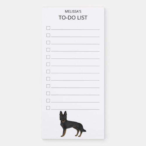 Bi_Black German Shepherd Cartoon Dog To_Do List Magnetic Notepad