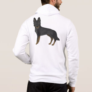 Bi-Black German Shepherd Cartoon GSD Dog Drawing Hoodie