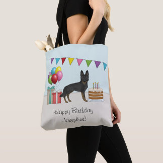 Bi-Black German Shepherd Colorful Happy Birthday Tote Bag