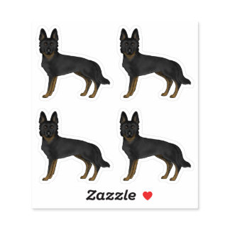 Bi-Black German Shepherd Cute Cartoon Design Dogs Sticker