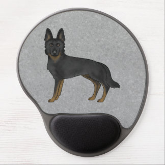 Bi-Black German Shepherd Cute Cartoon Dog Gray Gel Mouse Pad