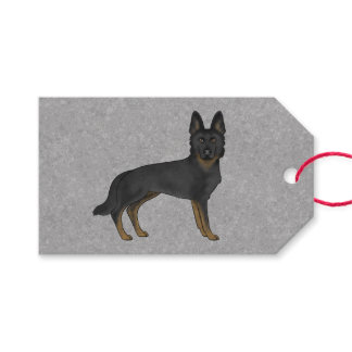 Bi-Black German Shepherd Cute Cartoon Dog Gray Gift Tags