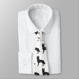 Bi-Black German Shepherd Cute Cartoon Dog Pattern Neck Tie