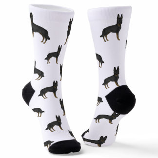 Bi-Black German Shepherd Cute Cartoon Dog Pattern Socks