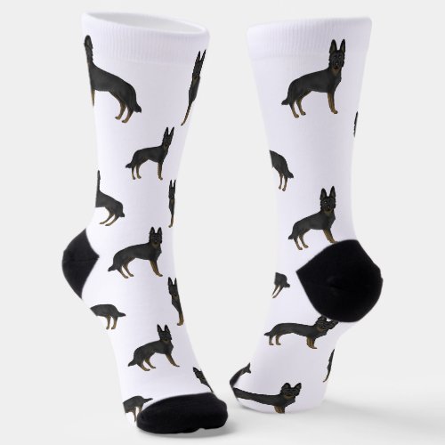 Bi_Black German Shepherd Cute Cartoon Dog Pattern Socks