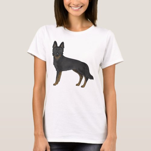 Bi_Black German Shepherd Cute Cartoon Dog T_Shirt