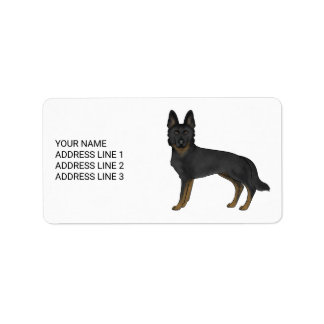 Bi-Black German Shepherd Cute Dog And Custom Text Label