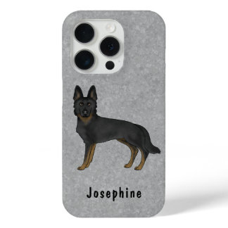 Bi-Black German Shepherd Cute Dog With Custom Name iPhone 15 Pro Case