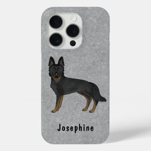 Bi_Black German Shepherd Cute Dog With Custom Name iPhone 15 Pro Case