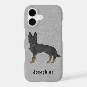 Bi-Black German Shepherd Cute Dog With Custom Name iPhone 17 Case