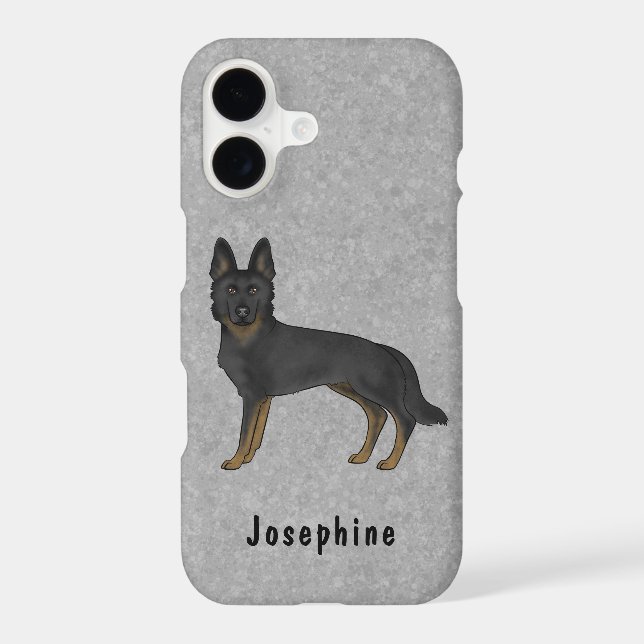 Bi-Black German Shepherd Cute Dog With Custom Name Case-Mate iPhone Case (Back)