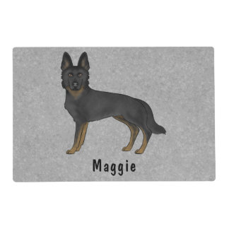 Bi-Black German Shepherd Cute Dog With Custom Name Placemat