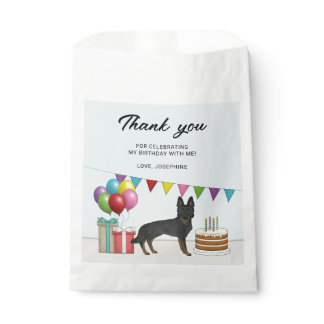 Bi-Black German Shepherd Dog Birthday Thank You Favor Bag