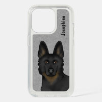Bi-Black German Shepherd Dog Head With Name