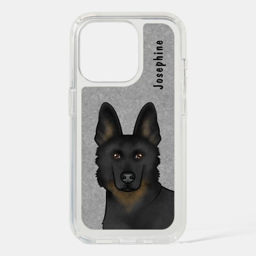 Bi_Black German Shepherd Dog Head With Name iPhone 15 Pro Case