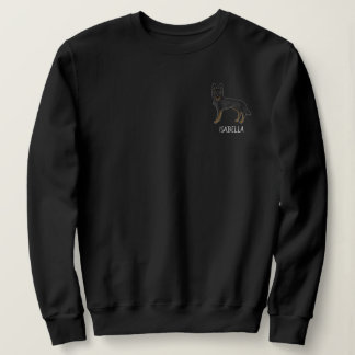 Bi-Black German Shepherd Dog With Custom Text Sweatshirt