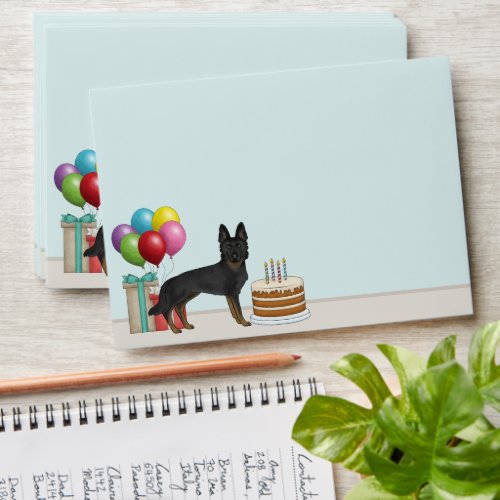 Bi_Black German Shepherd GSD Dog Colorful Birthday Envelope