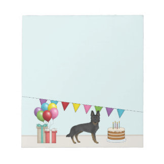 Bi-Black German Shepherd GSD Dog Colorful Birthday Notepad