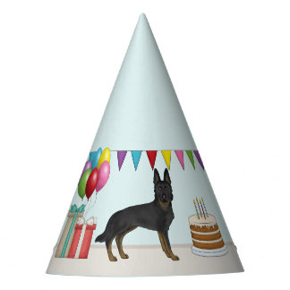 Bi-Black German Shepherd GSD Dog Colorful Birthday Party Hat