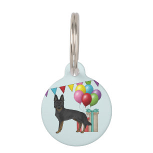 Bi-Black German Shepherd GSD Dog Colorful Birthday Pet ID Tag