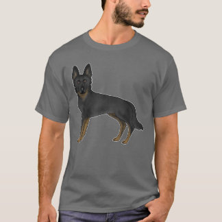 Bi-Black German Shepherd GSD Dog Cute Cartoon Dog T-Shirt
