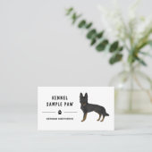 Bi-Black German Shepherd GSD Dog Kennel Breeder Business Card (Standing Front)