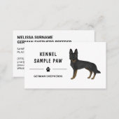 Bi-Black German Shepherd GSD Dog Kennel Breeder Business Card (Front/Back)