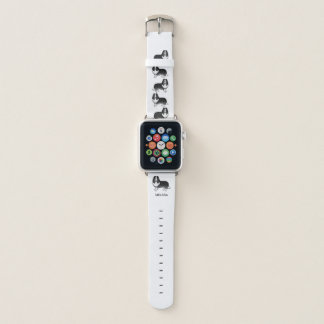 Bi-Black Shetland Sheepdog Cartoon Dogs &amp; Name Apple Watch Band