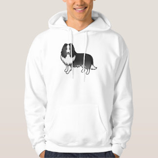 Bi-Black Shetland Sheepdog Cute Cartoon Dog Hoodie
