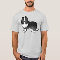 Bi-Black Shetland Sheepdog Cute Cartoon Dog