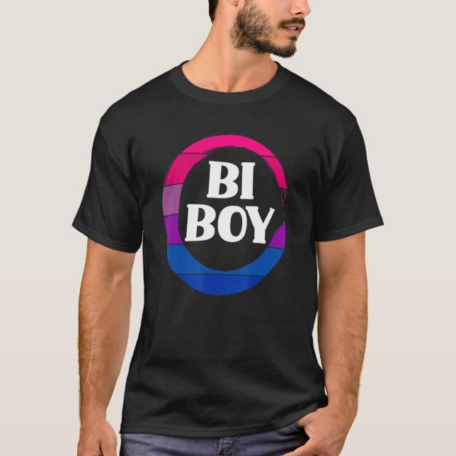 Bi Boy Funny Bi Pride Flag Bisexual T-Shirt (Front)