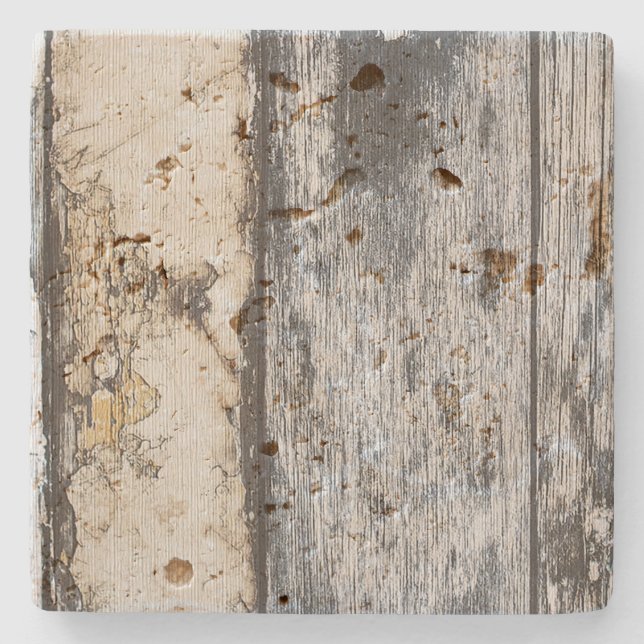 Bi-Colored Wood Travertine Coaster (Front)