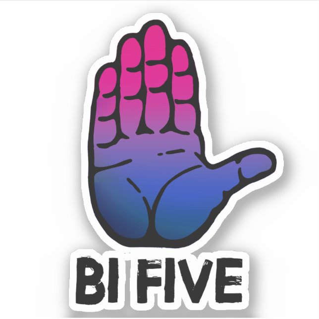 Bi Five High FIve Sticker (Front)