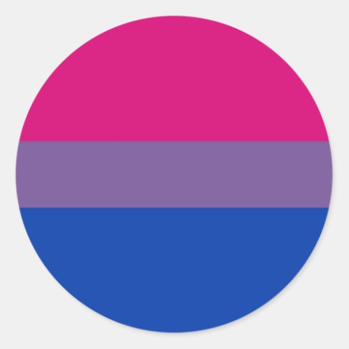 Bi Flag Flies For Bisexual Pride Classic Round Sticker