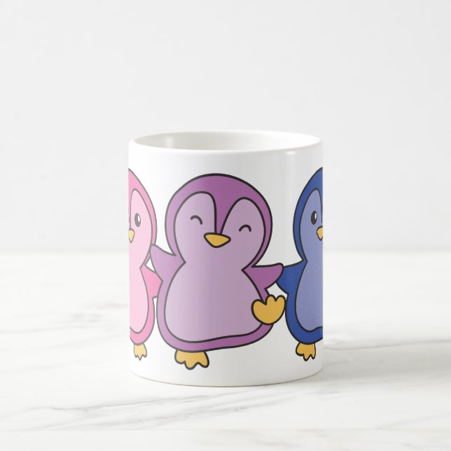 Bi Flag Pride Lgbtq Cute Penguin Coffee Mug (Center)