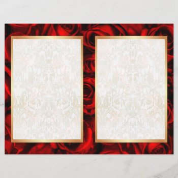 Bi-fold Red Rose Floral Wedding Program by SpiceTree_Weddings at Zazzle