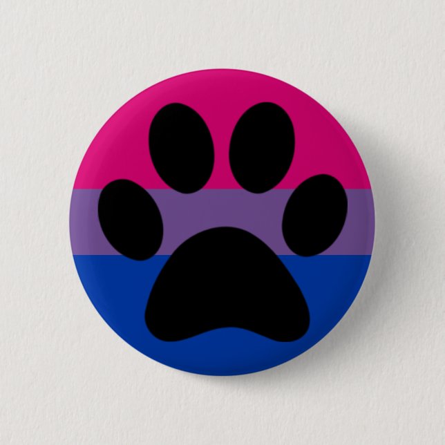 Bi furry pride button (Front)
