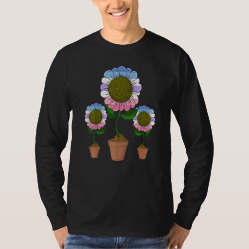 Bi Gender Hippie Sunflower Gay Pride Month Lgbt Bi T_Shirt