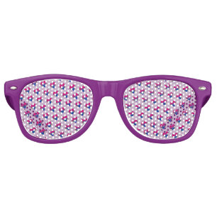 Bi Heart Pattern Retro Sunglasses