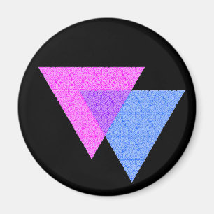 Bi Knot Symbol Round Black Magnet