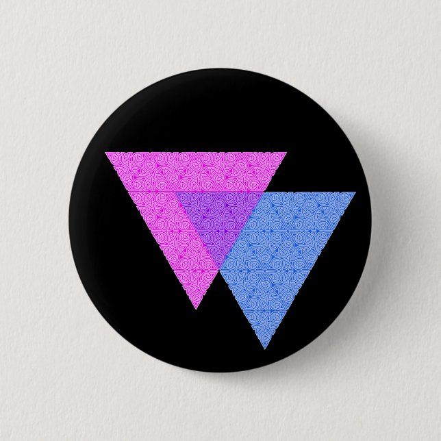 Bi Knot Symbol Round White Button (Front)