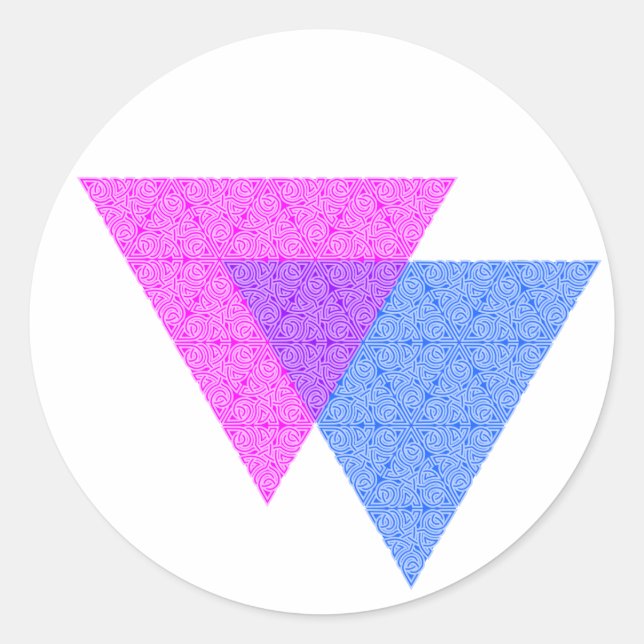 Bi Knot Symbol Round White Sticker (Front)