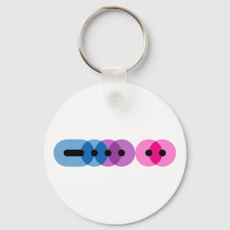 Bi Morse Code Bar Keychain
