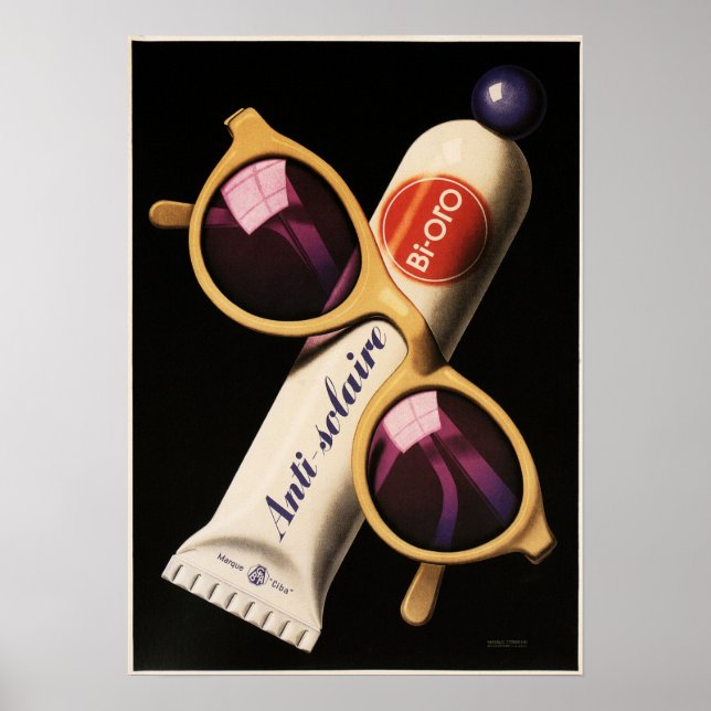 BI-ORO Anti Solaire Sunscreen Sunblock Lotion Ad Poster (Front)