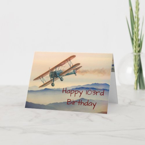 Bi_Plane From One Vintage Model 103rd Birthday Card