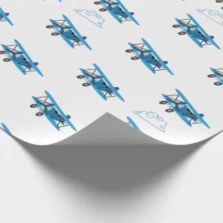 Bi-Plane In Clouds Airplane Wrapping Wrapping Paper