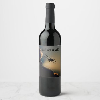 Bi Plane Sky Wine Label by Iggys_World at Zazzle