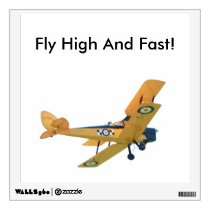 Bi-Plane with Text, Photography, Airplane Wall Sticker