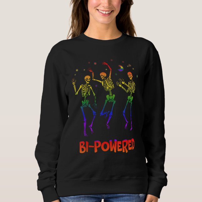 Bi Powered Bisexual LGBTQ Bi Pride LGBT Motivation Sweatshirt (Front)